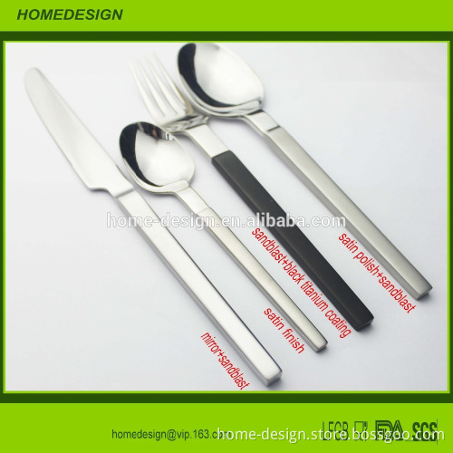 18/10 High class heavy cutley set stainless steel with sandblast and PVD Titanium coating